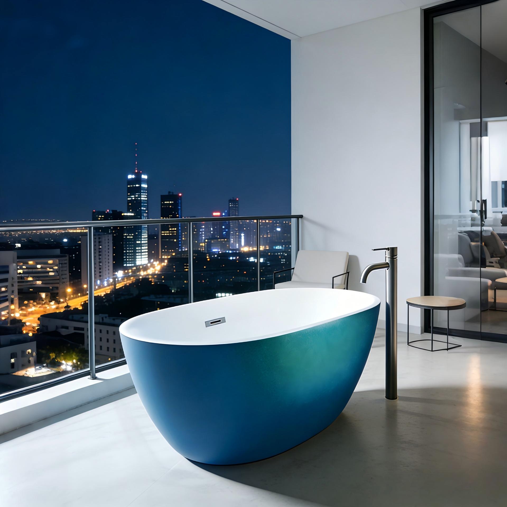 Acrylic Blue-Green Gradient Tub ST-8005